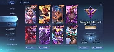 Аккаунт Mobile Legends: Bang Bang — коллекционный - Раздел Showcase с