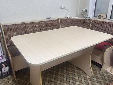 угалок для кухни: Кухонный мягкий уголок, Б/у, ЛДСП, цвет - Коричневый — 1