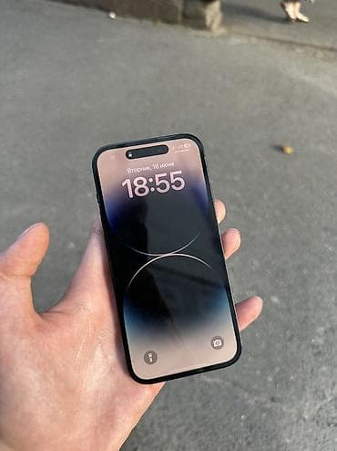 IPhone 14 Pro, Б/у, 128 ГБ, Графит, Защитное стекло, 75 %
