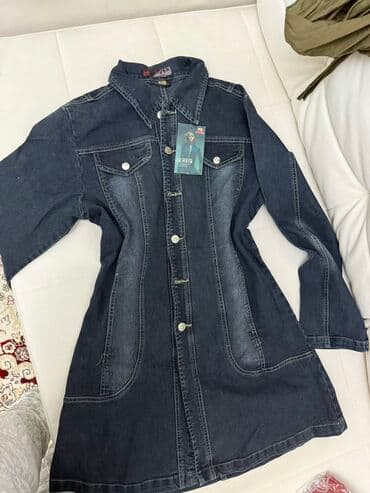 джинсы на девочку: Джинсовая куртка, Приталенная модель, Осень-весна, XL — 1