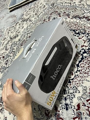 Динамики и колонки: Портативная Bluetooth-акустика Hoco HA3 50W + микрофон (комплект для — 3