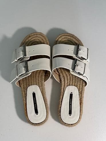 Босоножки, сандалии, шлепанцы: Босоножки, 36, Zara, Б/у, цвет - Белый, Самовывоз, Платная доставка — 2