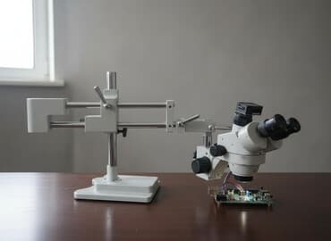 Поворотный стереомикроскоп на рычажной стойке - Бинокулярная оптика с
