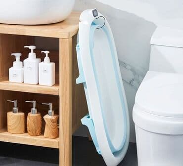 тазик для купания: Складная детская ванна с термометром и подушкой Bestbaby Есть — 5