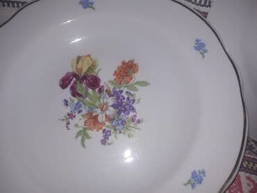 посуда кобальт: Тарелки фарфоровые разные: 1. Подстановочные 6шт. "Дулево" — 6