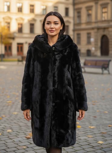 Шуба, Длинная модель, С капюшоном at lalafo.kg Шуба, Длинная модель, С капюшоном