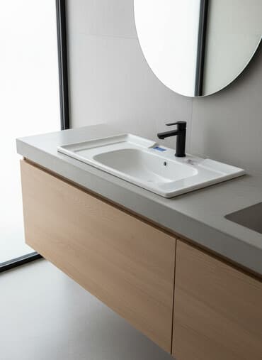 умывальник на: Раковина для ванной, Квадратная форма, Материал: Керамика — 1