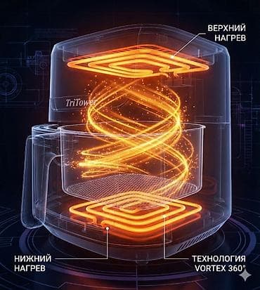 Техника и электроника: TriTower TT-8880 — аэрогриль-мультипечь 8 л Ключевые особенности: - — 3