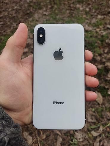 куплю айфон х бу: IPhone X, Б/у, 64 ГБ, White Titanium, Зарядное устройство, 82 % — 3