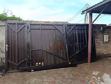 Распашные ворота: Металлические распашные ворота с калиткой - Конструкция — 1