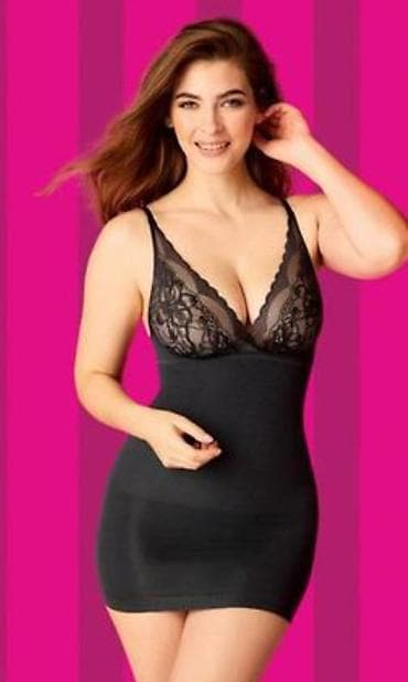 обтягивающее: Корректирующее платье-комбинация esmara Shapewear утяжка бежевый и — 2