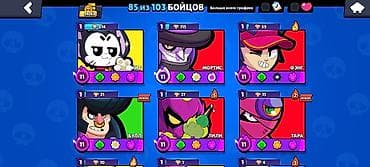 Аккаунт Brawl Stars - Прогресс: 85 из 103 бойцов открыто - Путь к