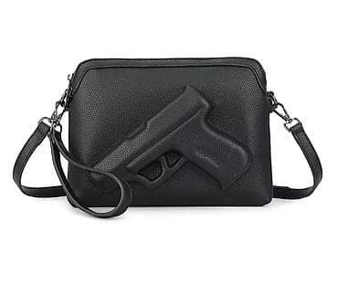 Ювелирные изделия: Сумка через плечо с рельефом в виде пистолета - Материал: плотная — 1