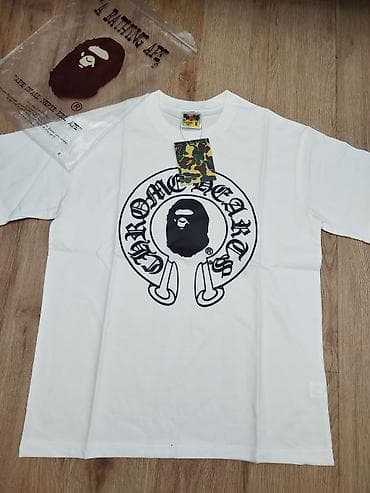 nike tech: Футболка A Bathing Ape (BAPE) с принтом Chrome Hearts - Модель — 4