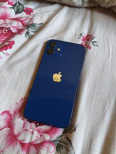 IPhone 12, Б/у, 64 ГБ, Синий, Чехол, Защитное стекло, 76 %