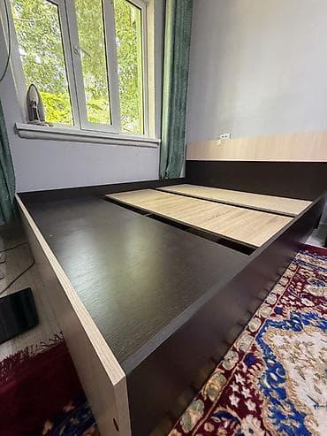 кровать полторашка: Двуспальная кровать, Б/у, С матрасом, длина - 200 см — 5