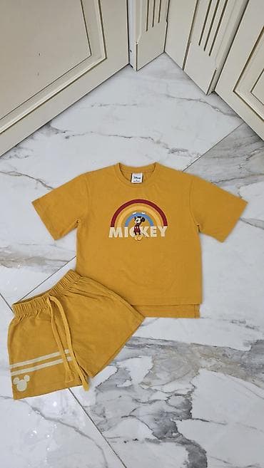 детские комплекты с mickey mouse: Комплект, цвет - Желтый, Б/у — 3