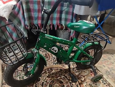 bmb 39: Детский велосипед «Барс» с рисунками панды, зелёный. Характеристики и — 2