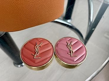 Личные вещи: Румяна YSL Make Me Blush Б/У в круглом золотом футляре с мягкой — 1