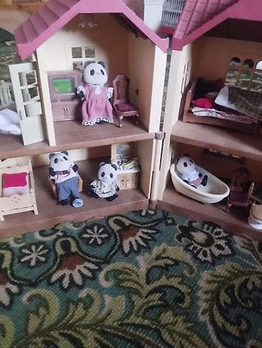домик из картона: Игровой домик для фигурок (в стиле Sylvanian Families) - Двухэтажный — 6