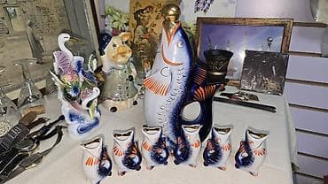 magic five: Легендарный набор "Рыбки" ?г. Штоф и 6 рюмок, фарфор в золоте — 1