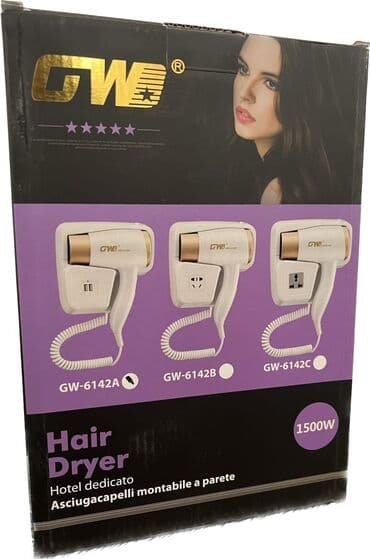 фен настенный: Чач кургаткыч Диффузор, Бүктөлүүчү кармагыч, Чачты нымдаштыруу, Айлануучу шнур — 2