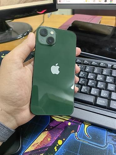 IPhone 13, Б/у, 128 ГБ, Зеленый, Чехол, 100 %