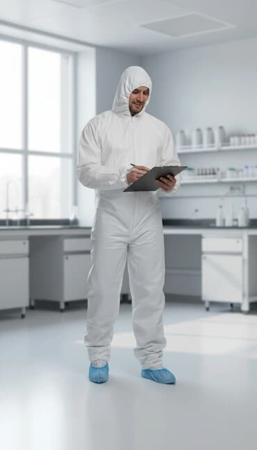 зимняя спецодежда бишкек: Защитный одноразовый комбинезон с капюшоном - Полная защита тела — 1