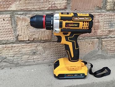 Инструменты: Дрель‑шуруповерт FERATEC 48V MAX XR Характеристики: - Напряжение: 48V — 6