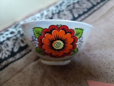 старые посуды: Продается 1. тарелка фарфор от набора Мальва 19 см Барановка СССР — 5