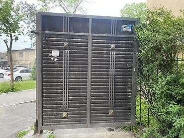 Дом и сад: Металлические распашные ворота с калиткой и столбами - Конструкция — 1