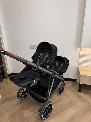 коляски двойные: Коляска, Cybex, цвет - Черный, Б/у — 2
