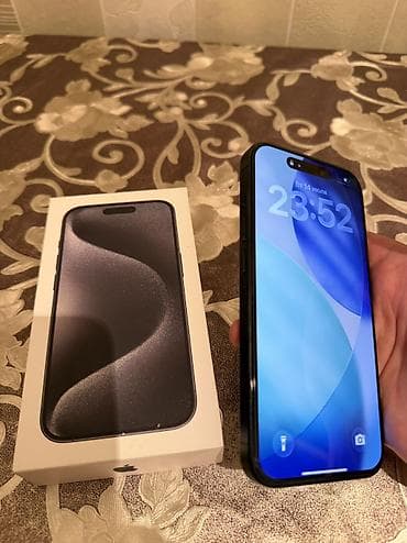 Техника и электроника: IPhone 15 Pro, Б/у, 256 ГБ, Black Titanium, Кабель, Коробка, Чехол, 85 % — 2