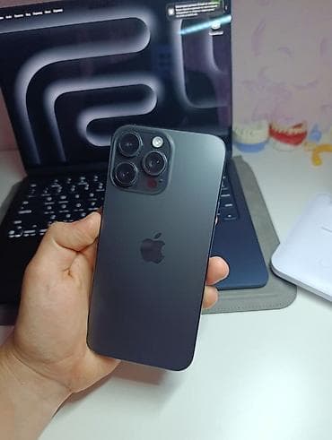 телефоны до 5к: IPhone 16 Pro Max, Новый, 256 ГБ, Black Titanium, 100 % — 5