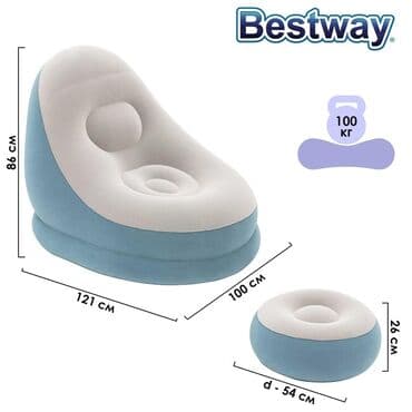 надувное кресло с пуфиком: Надувное кресло, Новый, Бесплатная доставка, Самовывоз, цвет - Серый — 4