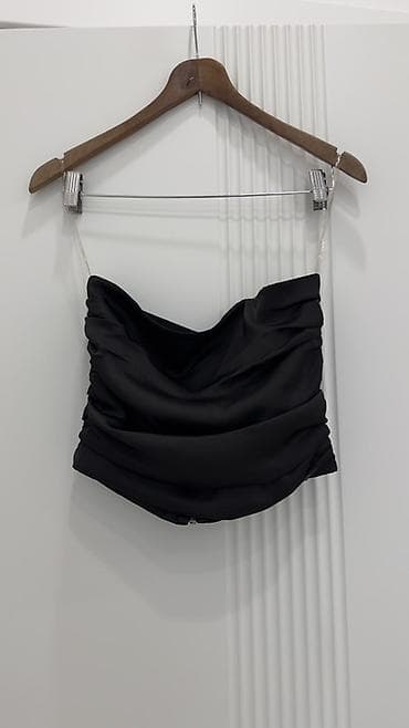 Топ, Атлас, Made in KG, Бретельки тонкие, Новый, XS, S — 2