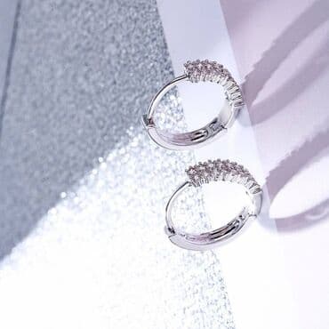 дубайское золото: Серьги - кольца унисекс НС с фианитами, кольцо для пирсинга — 2