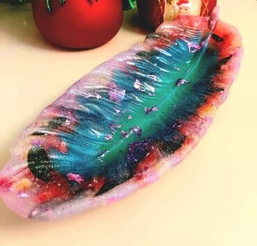 декоротивная: Декоративные подставка из эпоксидной смолы в форме пера. - Ручная — 2