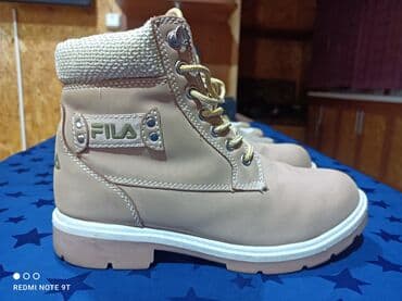 купить рабочие сапоги с утеплителем: Ботинки Fila, бежевые, классический треккинговый силуэт. - Верх — 1