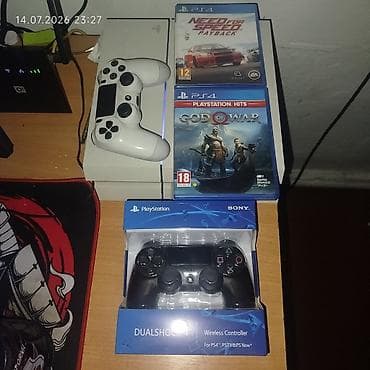 Видео оюндар жана приставкалар: PlayStation 4. Состав: PS 4 White 1tb, два геймпада (один не рабочий — 1