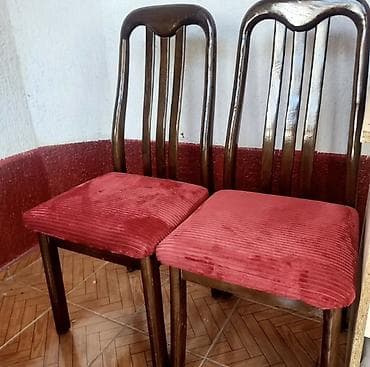 dinner table: Стул для кухни, Б/у, Дерево, цвет - Красный — 1
