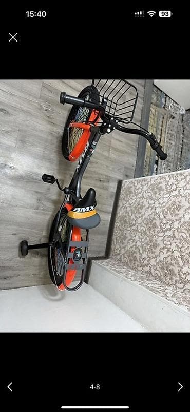 железная корзина: Детский велосипед BMX-стиля с дополнительными боковыми колесами — 6