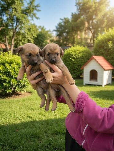Отдам даром собаку: Щенки короткошёрстные, рыжего цвета - Возраст:1,5месяцев - размер — 2