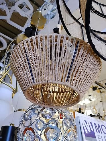 string art: Подвесной светильник из натуральной бечёвки и дерева - Тип: подвесной — 2