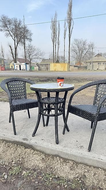 кованые столы и стулья: Садовый стол Ротанг — 5