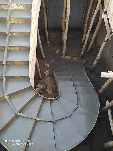 Бетон тепкичи Жеке менчик үй үчүн, Акысыз ченөө, Тепкичтин формасы: Көп марштуу