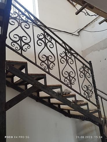 рейки на стену: Готовые перила, Материал: Металл, Для лестницы — 5