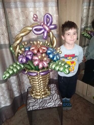 газ баллон кислородный ош сатылат: Цветы из шаров подарки на 8 марта Корзины из шаров букеты с бабочками — 31