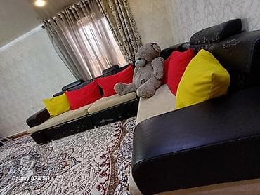 мягкая мебель новая: Гарнитур для зала, Б/у, Диван, Кресло, Самовывоз, цвет - Черный — 3