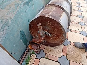 бетонирование двора: Бочка 250л для отопления. Бак от танка — 3